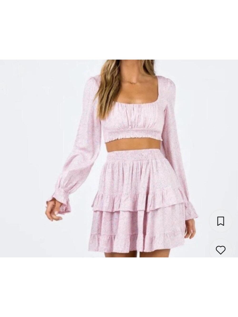 Princess Polly floral ruffled tier   mini skirt